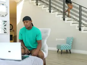 Helena jerks her stepson off viciously!