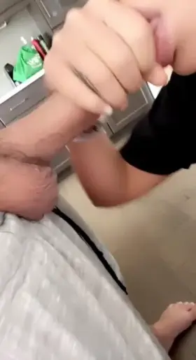 Giving a quick BJ to our neighbor while my husband is in the other room 💦