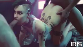 Judy shares guys in Cyberpunk Spitroasts [Irispoplar/SloppyGEdits] (Cyberpunk2077)